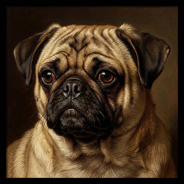 Pug Portrait In Realism