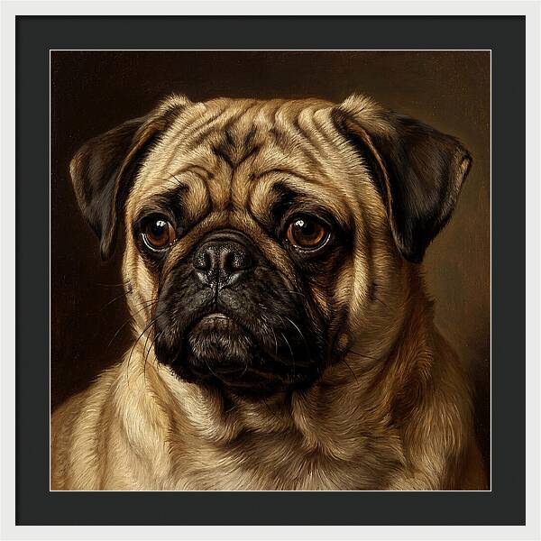 Pug Portrait In Realism