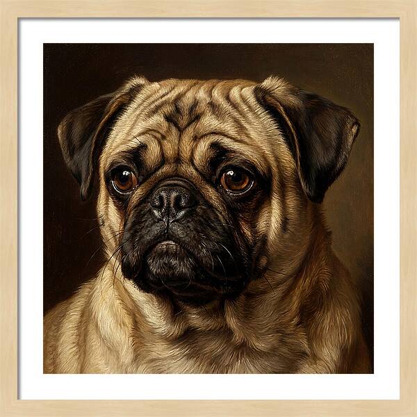 Pug Portrait In Realism