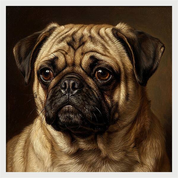 Pug Portrait In Realism
