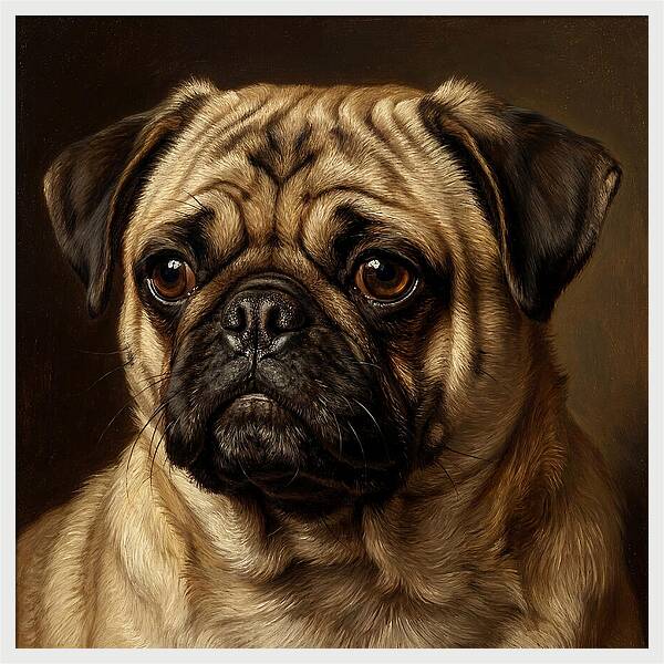 Pug Portrait In Realism