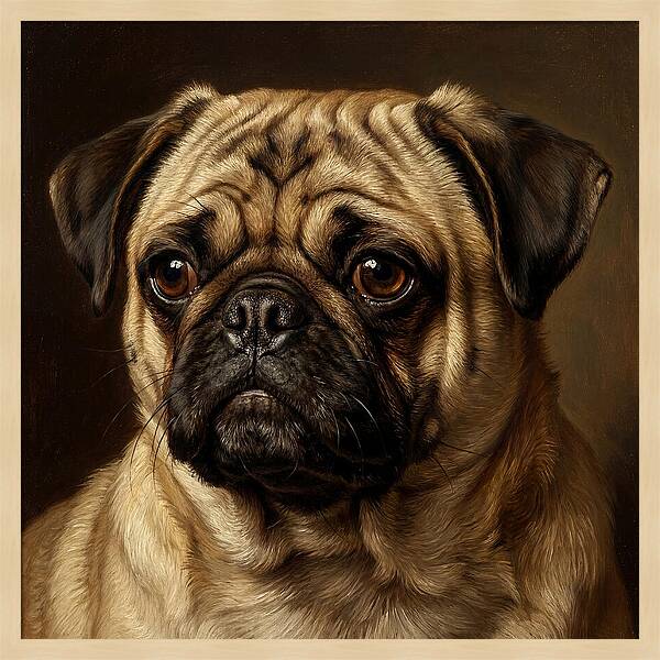 Pug Portrait In Realism
