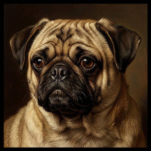 Pug Portrait In Realism