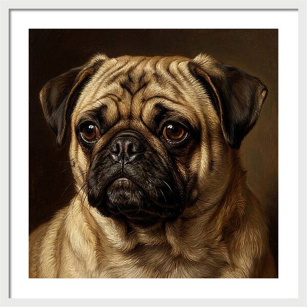 Pug Portrait In Realism