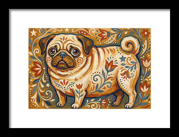 Pug With Folk Patterns