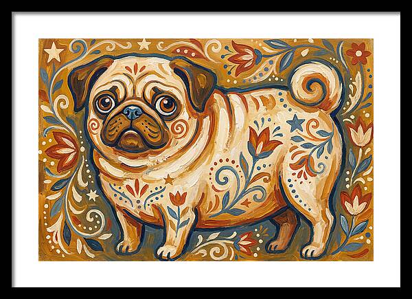 Pug With Folk Patterns