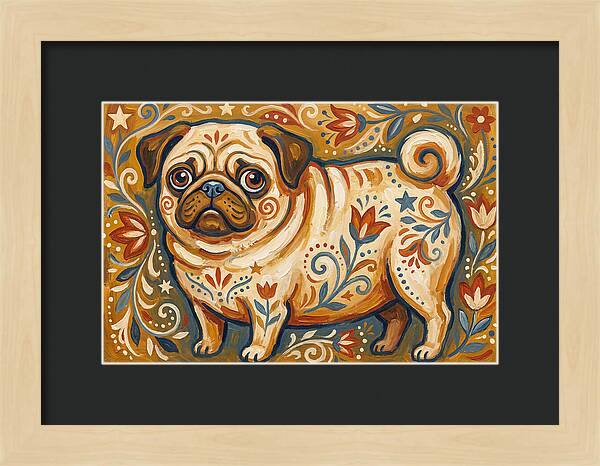 Pug With Folk Patterns