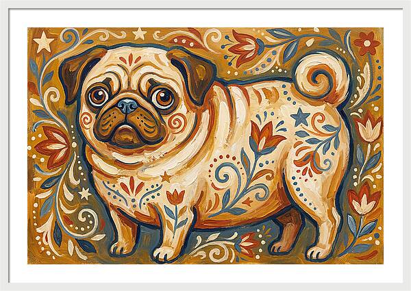 Pug With Folk Patterns