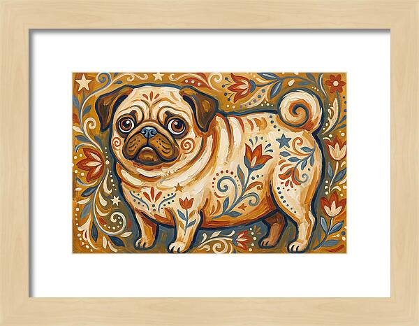 Pug With Folk Patterns