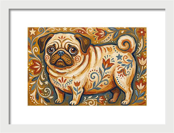Pug With Folk Patterns