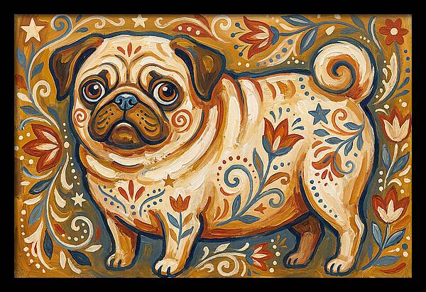 Pug With Folk Patterns