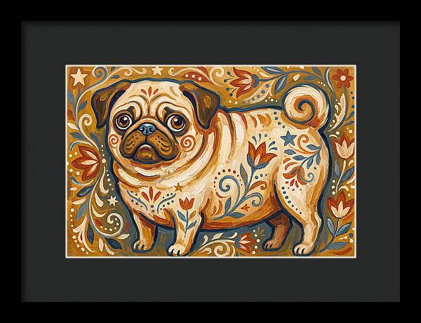 Pug With Folk Patterns