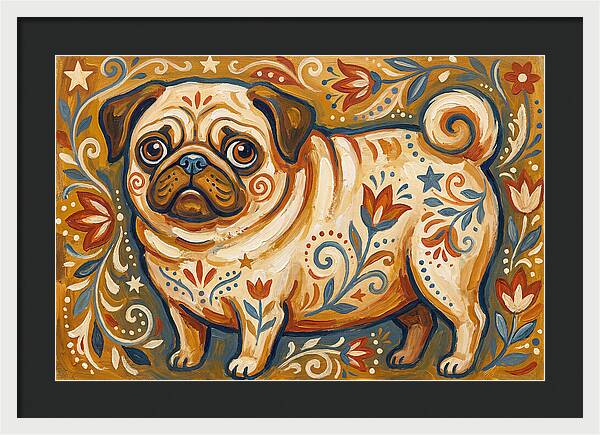 Pug With Folk Patterns