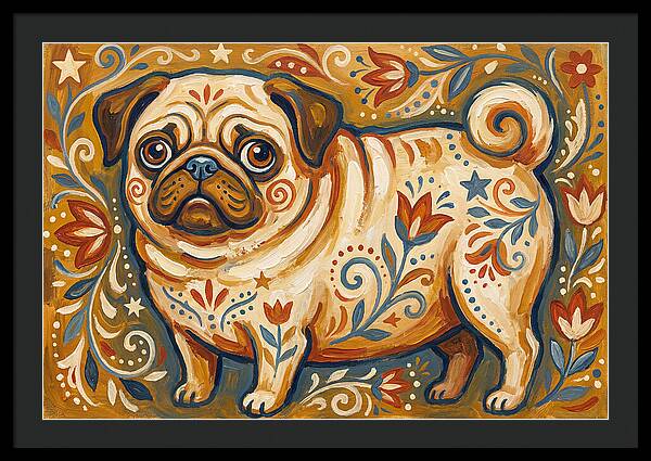 Pug With Folk Patterns