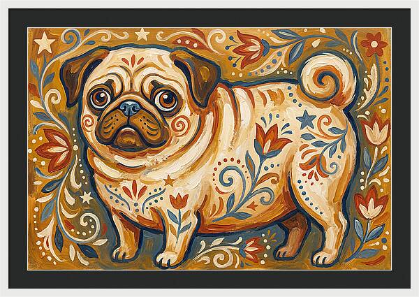 Pug With Folk Patterns