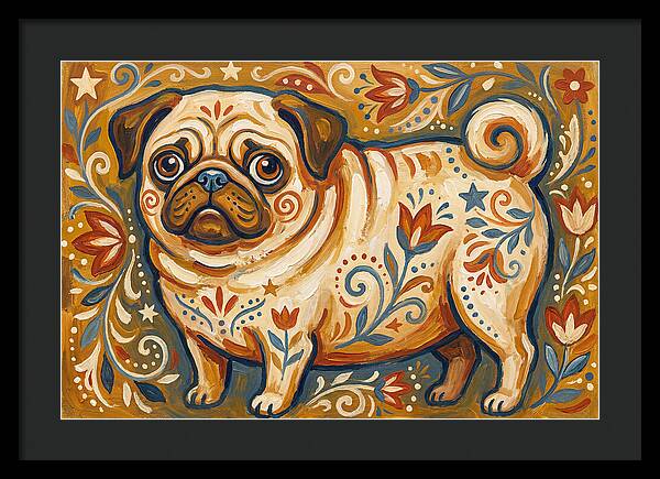 Pug With Folk Patterns