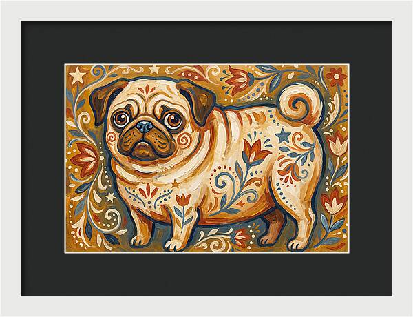 Pug With Folk Patterns