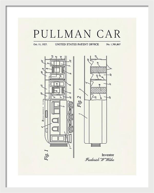 Pullman Car Minimalist Patent Us1701867