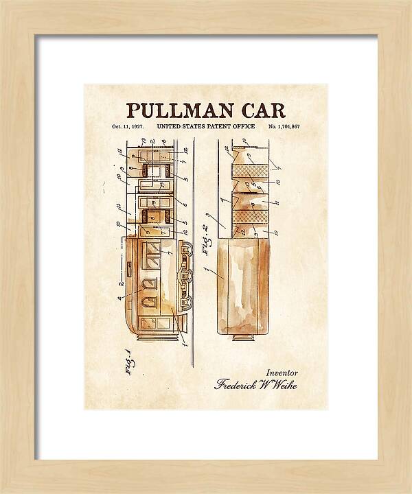 Pullman Car Watercolor Patent Us1701867
