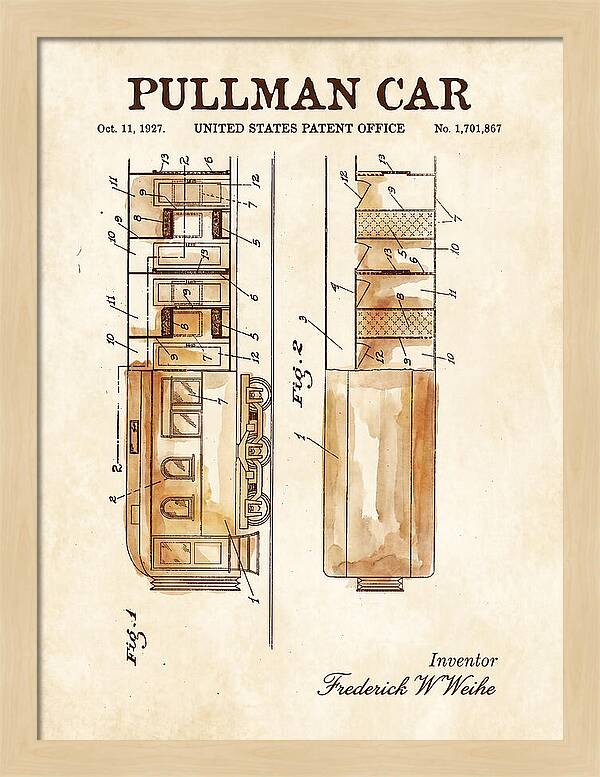 Pullman Car Watercolor Patent Us1701867