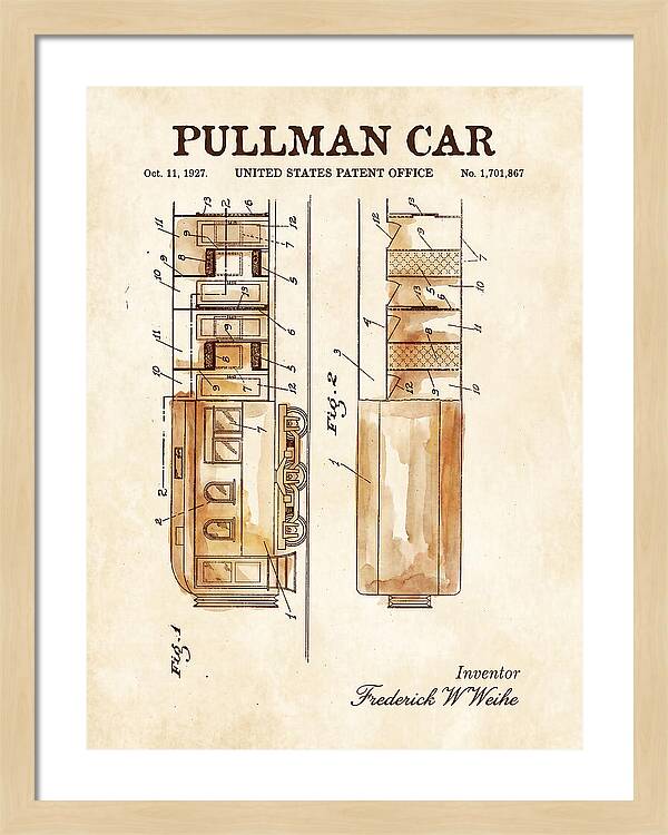 Pullman Car Watercolor Patent Us1701867