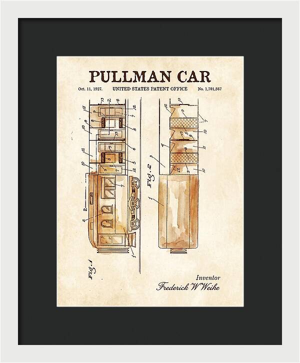 Pullman Car Watercolor Patent Us1701867