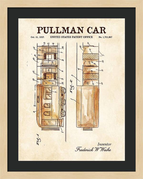 Pullman Car Watercolor Patent Us1701867