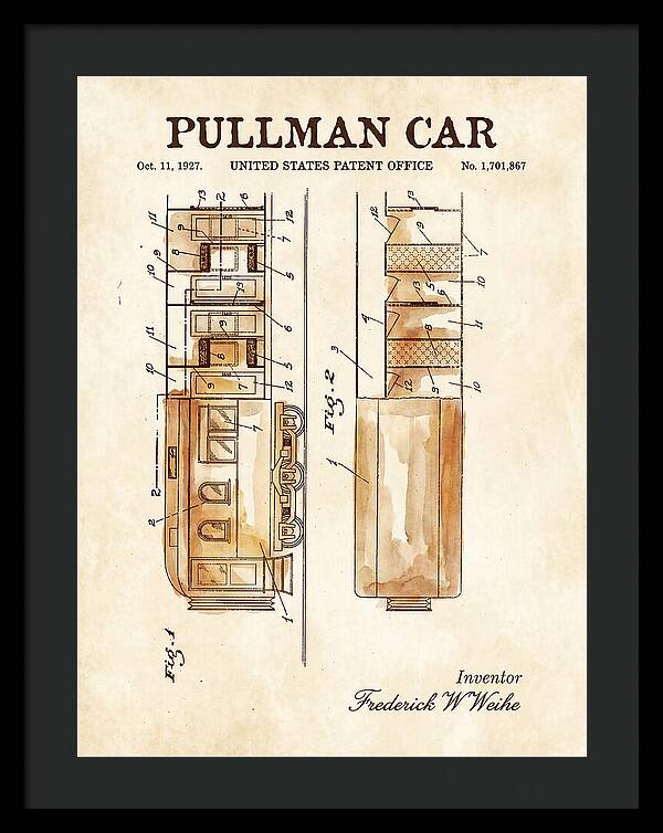 Pullman Car Watercolor Patent Us1701867