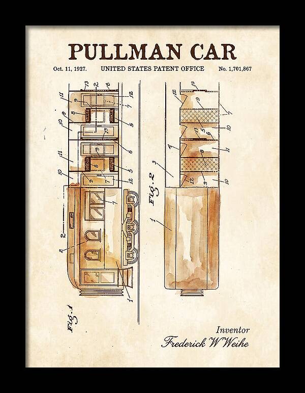 Pullman Car Watercolor Patent Us1701867