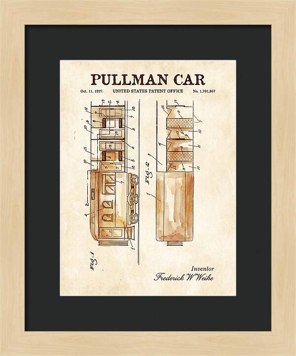 Pullman Car Watercolor Patent Us1701867