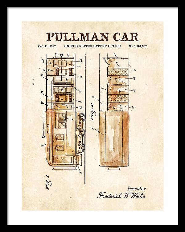 Pullman Car Watercolor Patent Us1701867