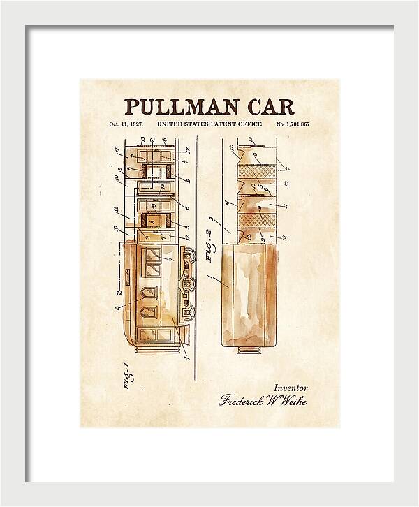 Pullman Car Watercolor Patent Us1701867