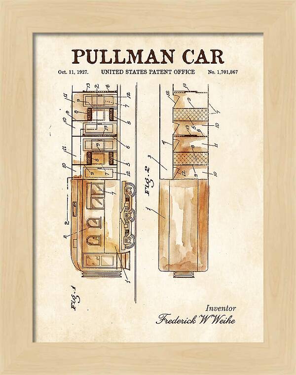 Pullman Car Watercolor Patent Us1701867