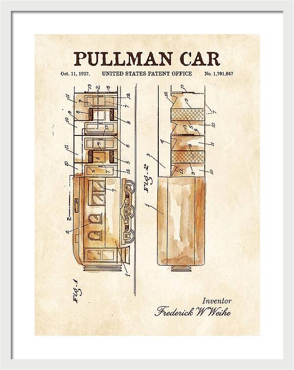 Pullman Car Watercolor Patent Us1701867