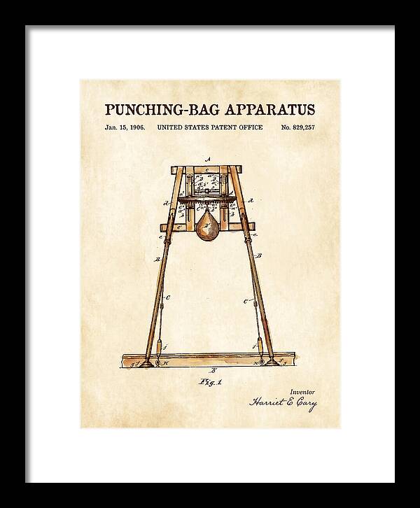 Punching Bag Apparatus Watercolor Patent Us829257a