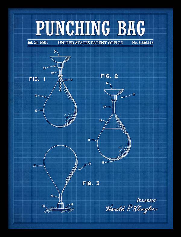 Punching Bag Blueprint Patent Us3226116a