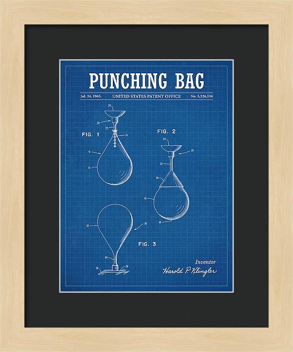 Punching Bag Blueprint Patent Us3226116a