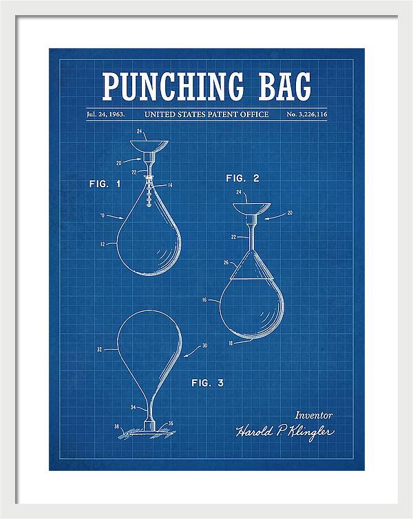 Punching Bag Blueprint Patent Us3226116a
