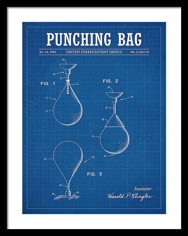 Punching Bag Blueprint Patent Us3226116a