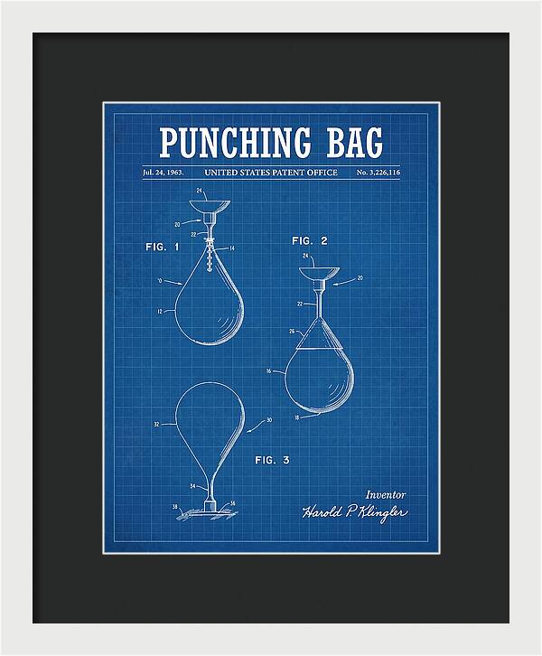 Punching Bag Blueprint Patent Us3226116a