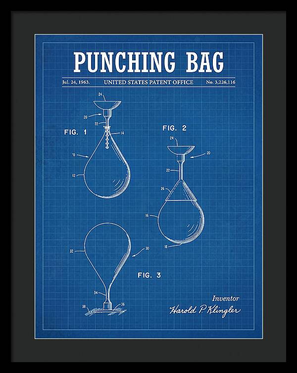 Punching Bag Blueprint Patent Us3226116a