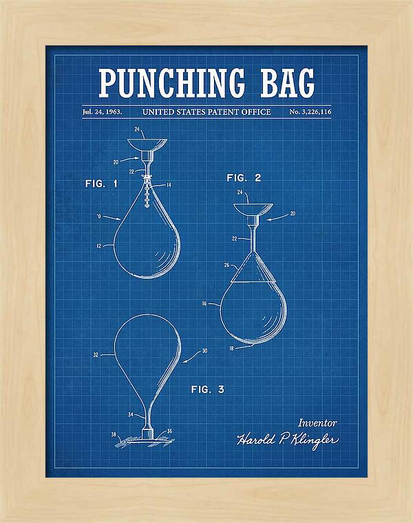 Punching Bag Blueprint Patent Us3226116a