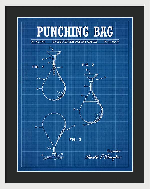 Punching Bag Blueprint Patent Us3226116a