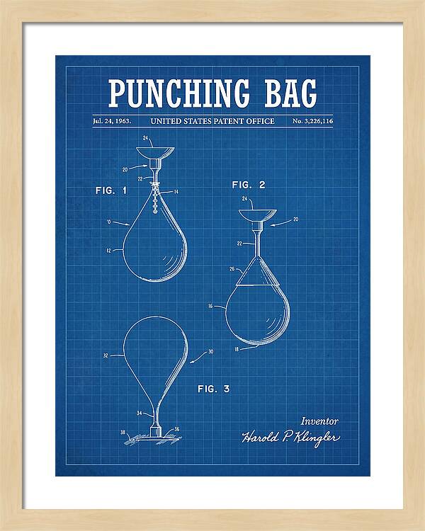 Punching Bag Blueprint Patent Us3226116a