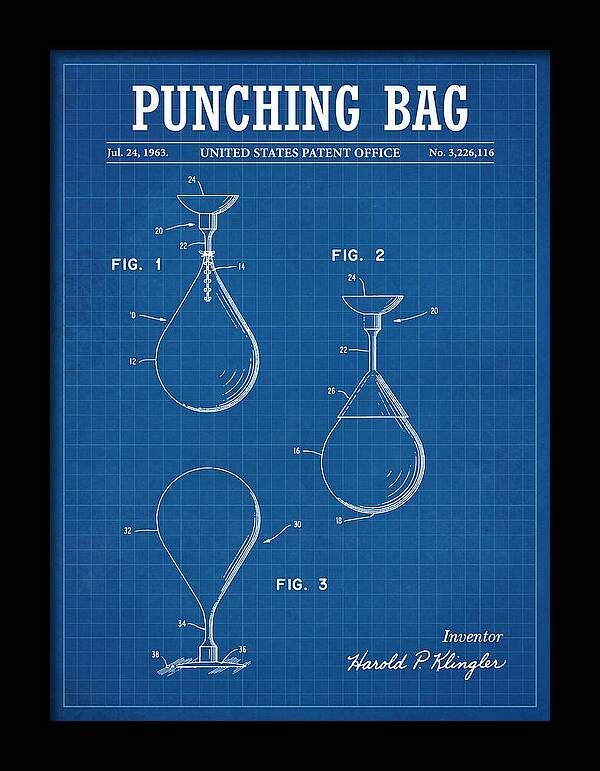 Punching Bag Blueprint Patent Us3226116a