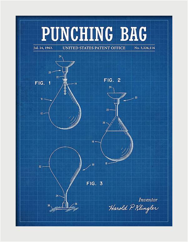 Punching Bag Blueprint Patent Us3226116a