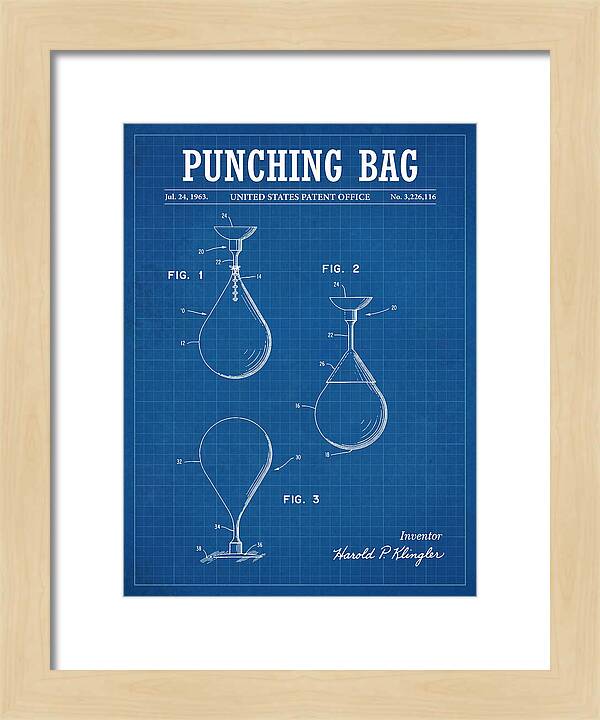 Punching Bag Blueprint Patent Us3226116a
