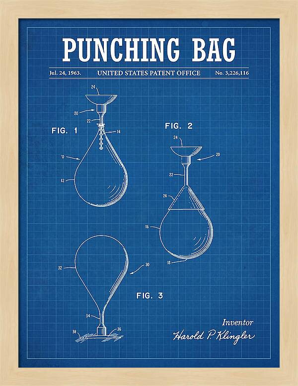Punching Bag Blueprint Patent Us3226116a