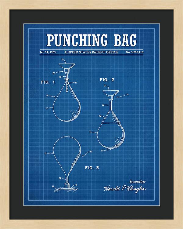 Punching Bag Blueprint Patent Us3226116a