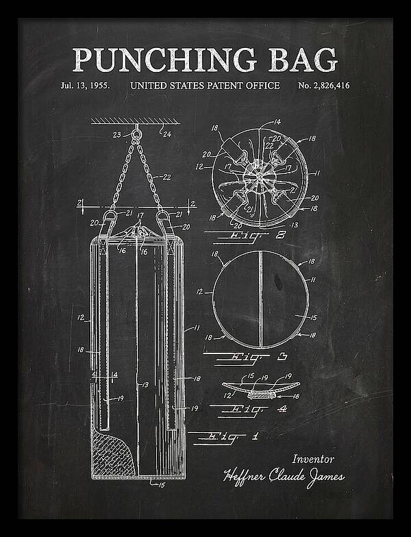 Punching Bag Chalkboard Patent Us2826416a